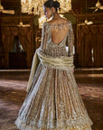 Gold Silver tissue Jacket Lehenga Set - Ready to Ship