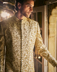 Beige Zardosi Sherwani Set