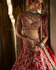 Red Zardosi Lehenga Set