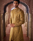 Antique Gold Sherwani Set