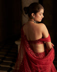 Red Off-Shoulder Lehenga Set