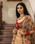 Shaahee Bandhani Skirt Cape Set