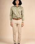 Sage Green Flora Printed Shirt