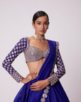 Persian Blue Hand Embroidered Lehenga Set