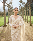 Nude Cream Stripe Saree 3