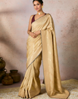 Beige Jacquard Saree