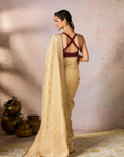 Beige Jacquard Saree