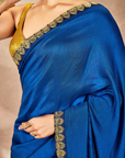 Blue Potters Touch Saree