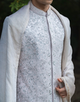 Lilac Grey Rose Sherwani Set