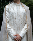Wisteria White Sherwani Set