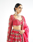 Crimson Red Chandelier Drop Lehenga Set