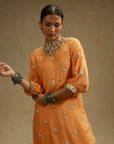 Orange Embellished Tunic Set