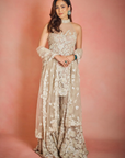 Nude Three-Dimensional Sharara Set