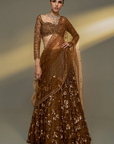 Copper Gold Lehenga Set - Midas Touch