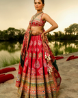 Red Banno Lehenga Set