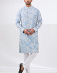 Blue Silk Dori Embroidered Kurta Set - Ready to Ship