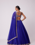 Persian Blue Hand Embroidered Lehenga Set