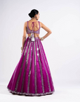 Pop Wine Mirror Seam Lehenga Set