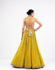 Moss Green Linear Drop Lehenga Set