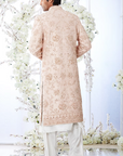 Rose Gold Embroidered Sherwani Set - Ready To Ship