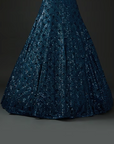 Cobalt Blue Net Sequins Embroidered Lehenga Set - Ready to Ship