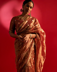Red Polka Tissue Saree