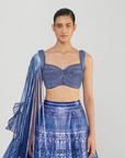 Metallic Crystalvein Top And Ikat Skirt