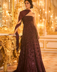 Wine Sequin Gown