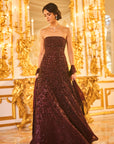 Wine Sequin Gown