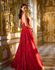 Red Three-Dimensional Gown