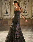 Black Multi-Coloured Sequin Gown