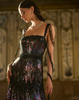Black Multi-Coloured Sequin Gown