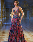 Multi-Coloured Floral Gown
