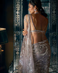 Steel Grey Sequin Saree