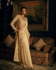 Nude Draped & Jacket Saree