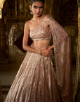 Rose Gold Sequin Lehenga Set - Ready to Ship