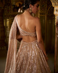Rose Gold Sequin Lehenga Set - Ready to Ship