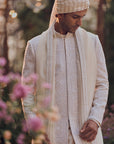 Ivory Geometric Sherwani Set