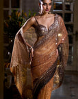 Caramel Sequin Saree - Ready to Ship
