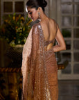 Caramel Sequin Saree - Ready to Ship
