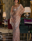 Copper Bold Cut Sequin Saree - Ready to Ship
