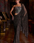 Mocha Corset Saree - Ready to Ship