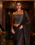 Mocha Corset Saree - Ready to Ship