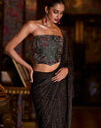 Mocha Corset Saree - Ready to Ship