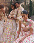 Multi Coloured Floral Lehenga Set