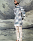 Sky Blue - Ivory Kurta