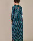 Teal Blue Chevron Kaftan