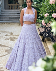 Lilac Three-Dimensional Lehenga Set