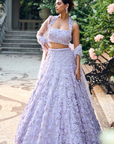 Lilac Three-Dimensional Lehenga Set