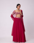 Crimson Red Lehenga Pant Set
